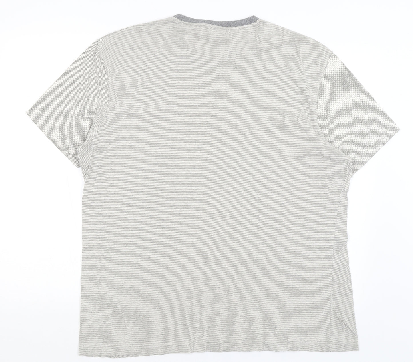TU Mens Grey Striped   T-Shirt Size XL