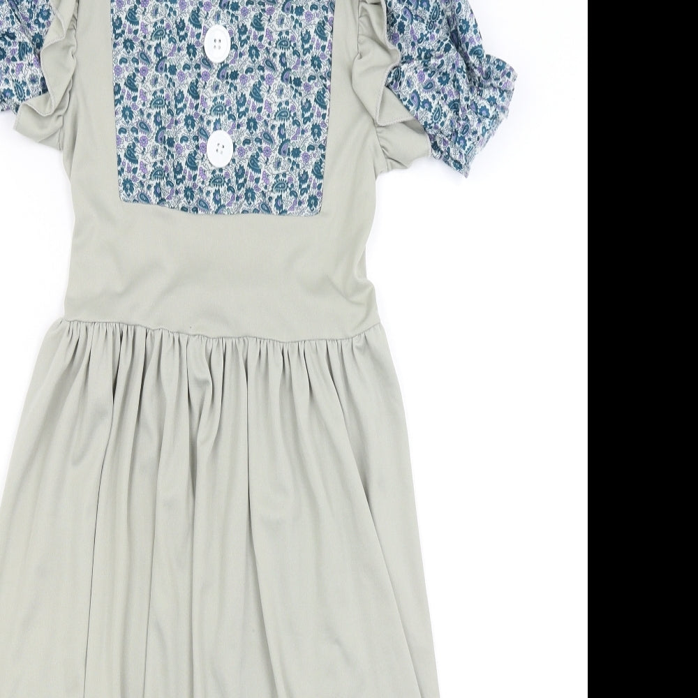Smiffy's Girls Grey   Fit & Flare  Size 8-9 Years