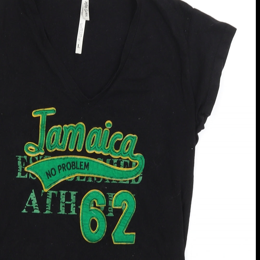 Surf Style Womens Black   Basic T-Shirt Size L