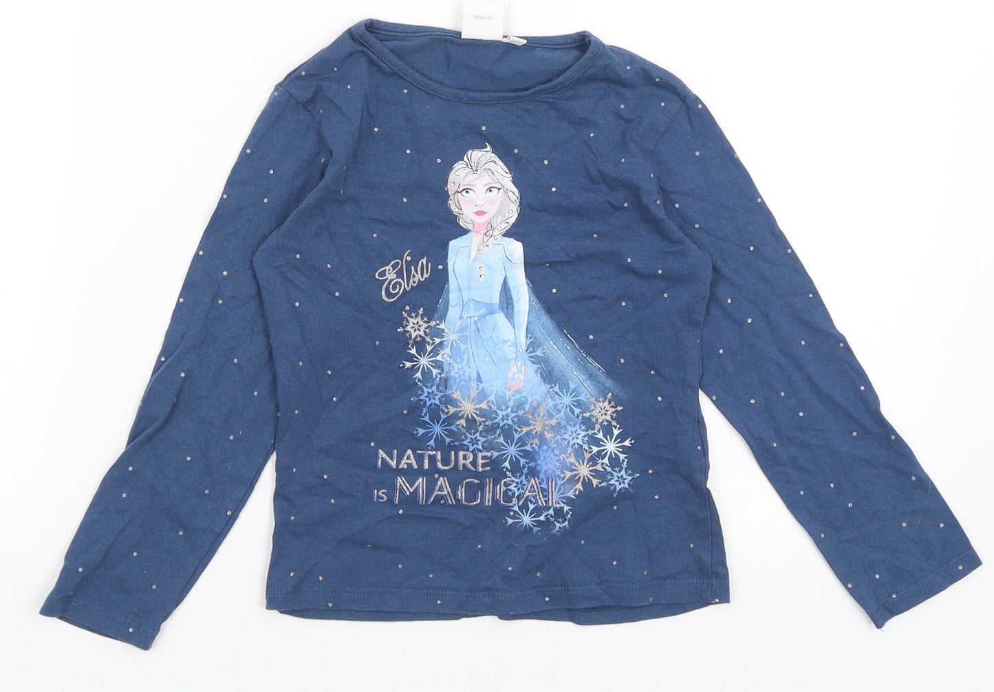 Disney Girls Blue   Basic T-Shirt Size 6 Years  - Nature Is Magical