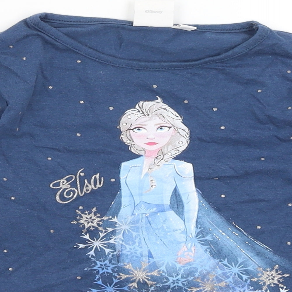 Disney Girls Blue   Basic T-Shirt Size 6 Years  - Nature Is Magical