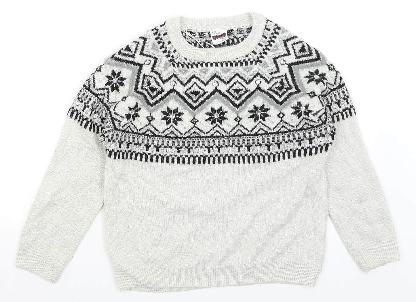 George Womens Ivory Geometric  Pullover Jumper Size S