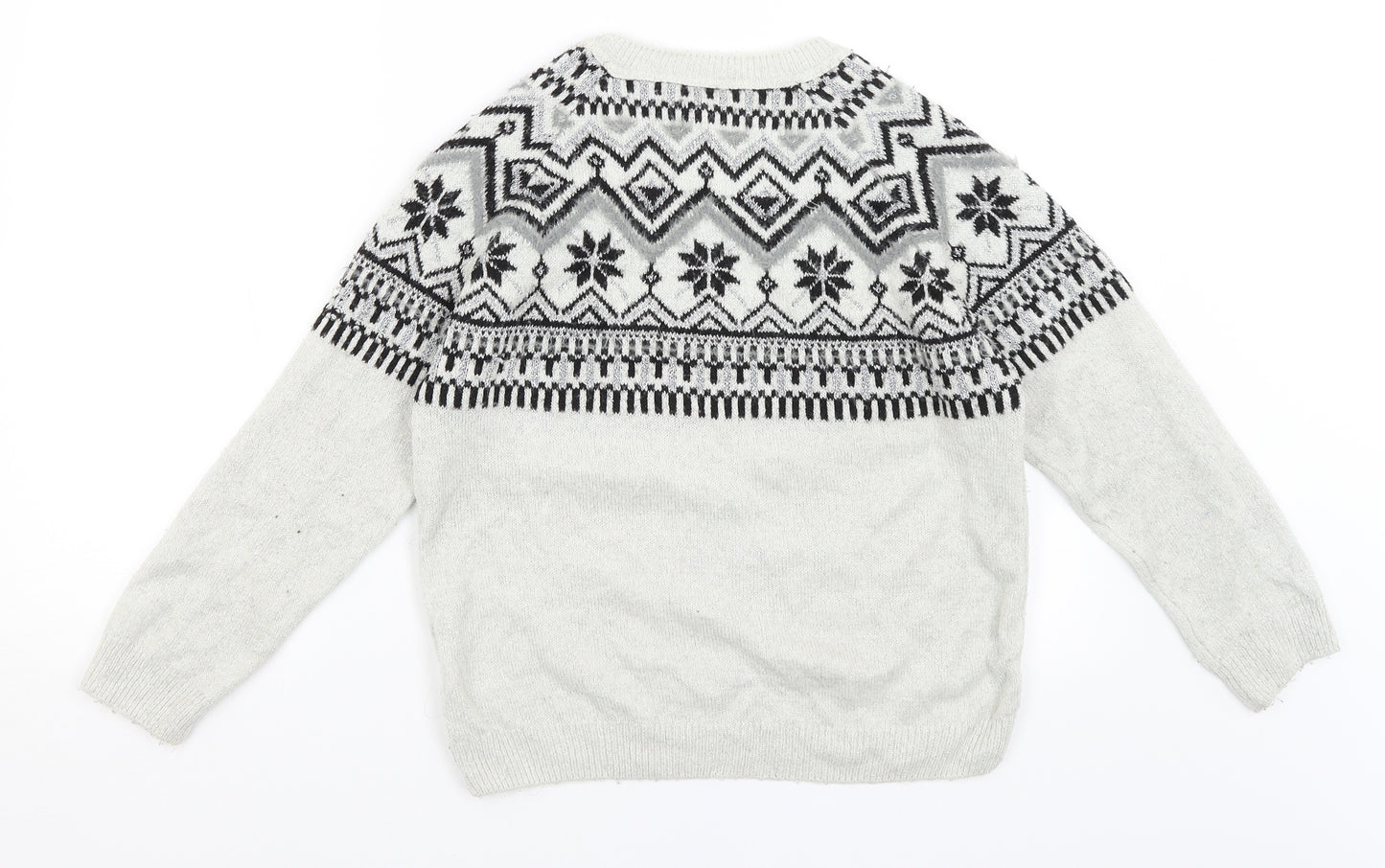 George Womens Ivory Geometric  Pullover Jumper Size S