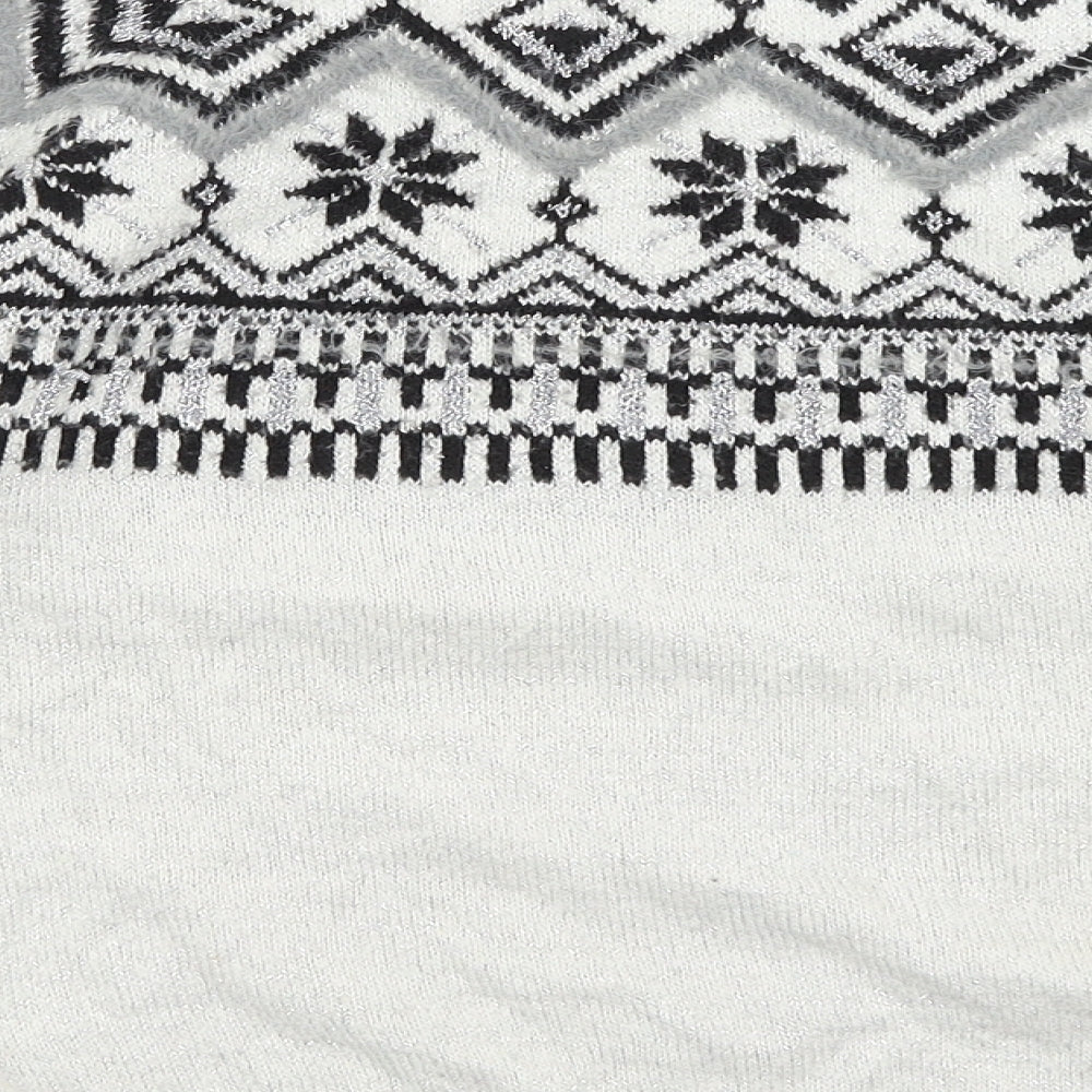 George Womens Ivory Geometric  Pullover Jumper Size S