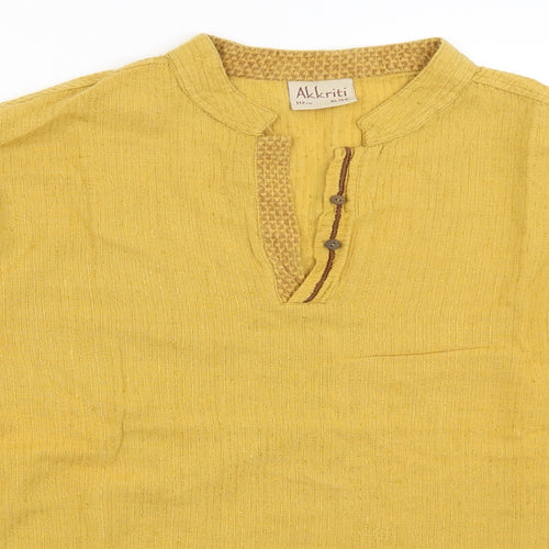 Akkriti Womens Yellow   Tunic T-Shirt Size XL