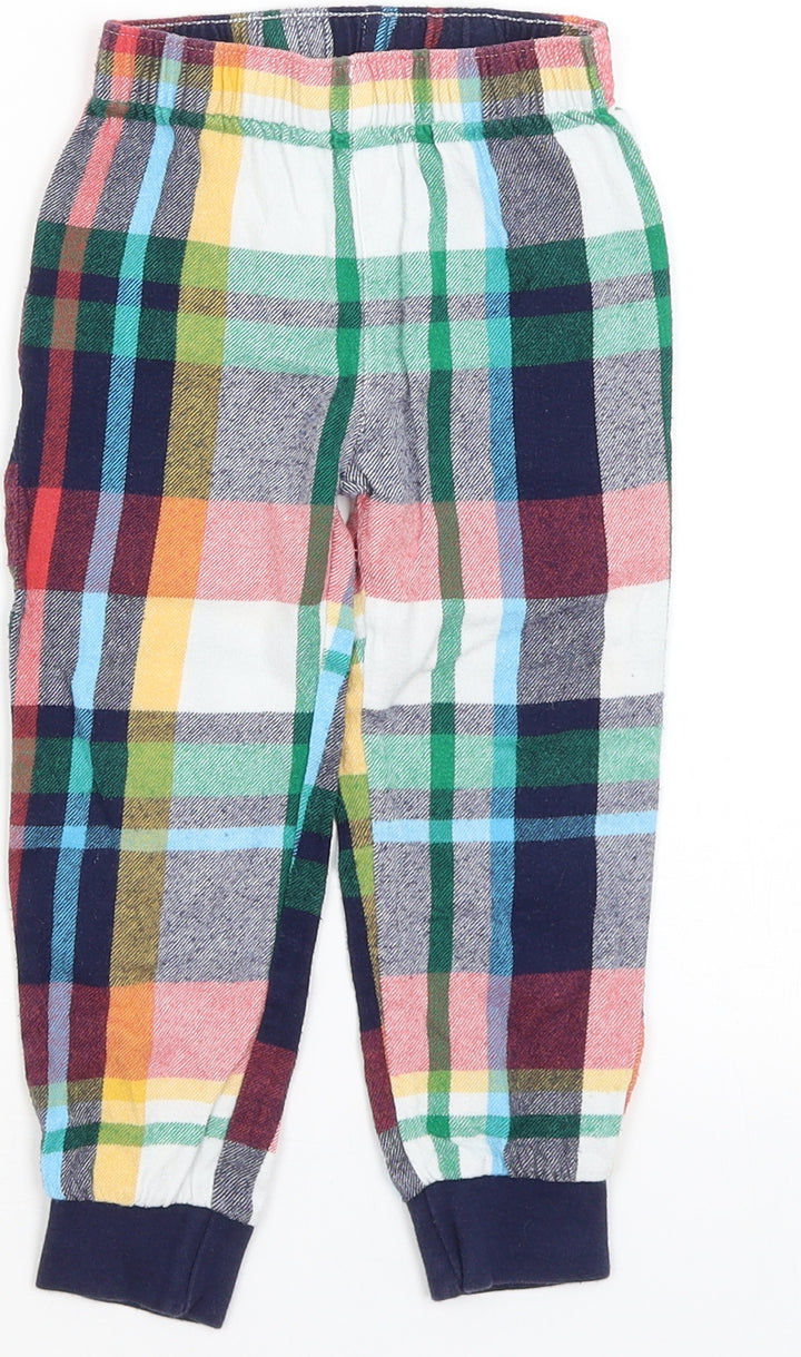 F&F Girls Blue Plaid  Capri Pyjama Pants Size 2-3 Years