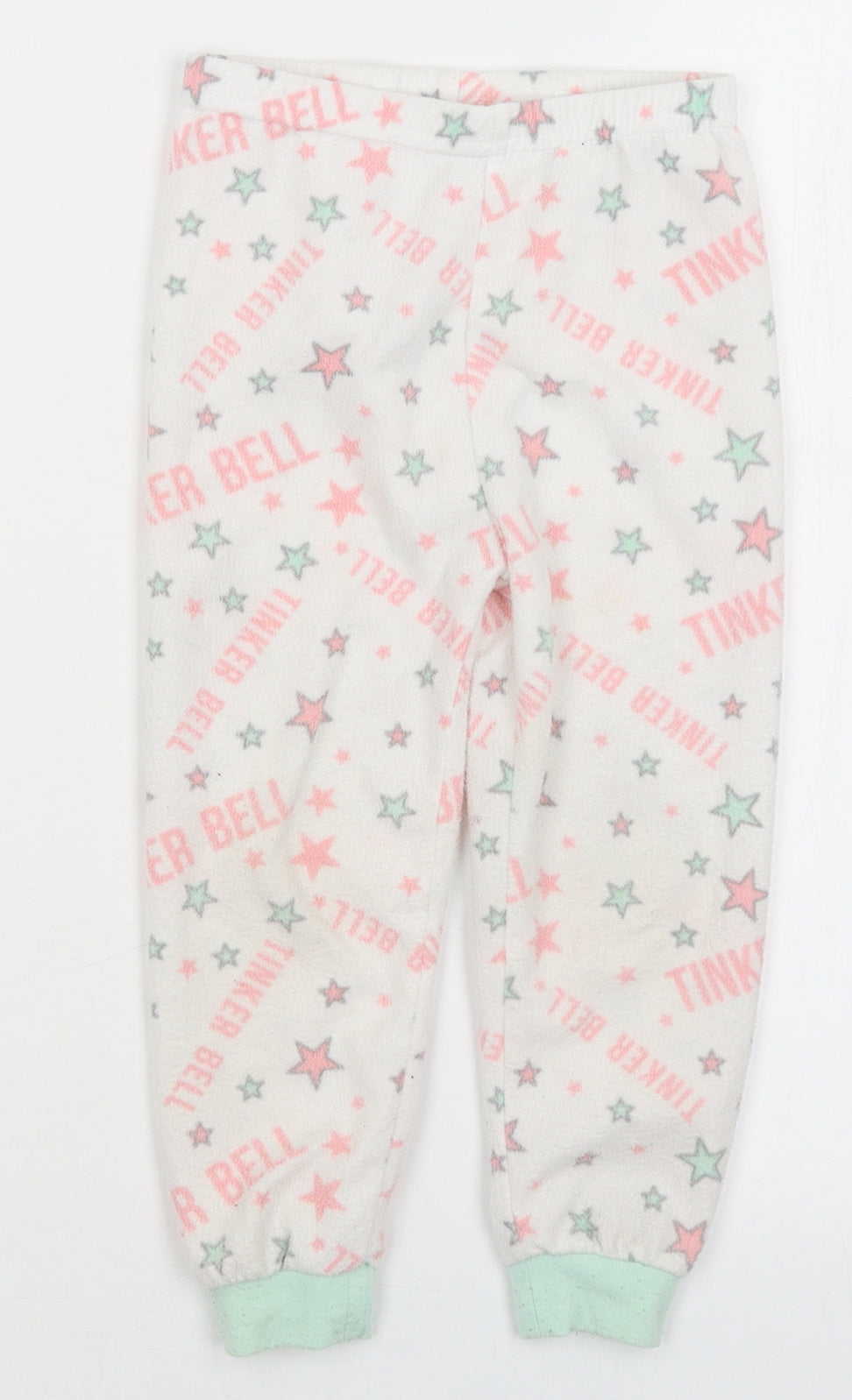 Primark Girls White Solid  Capri Pyjama Pants Size 2-3 Years  - Tinkerbell