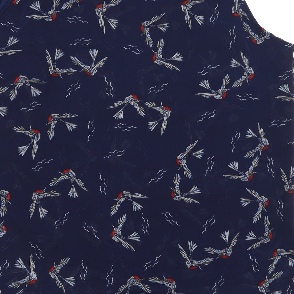 Therapy Womens Blue   Basic Blouse Size 14  - Birds