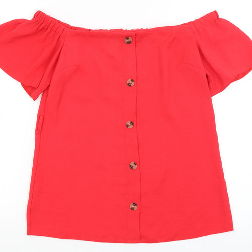 Preworn Womens Red   Basic Blouse Size S