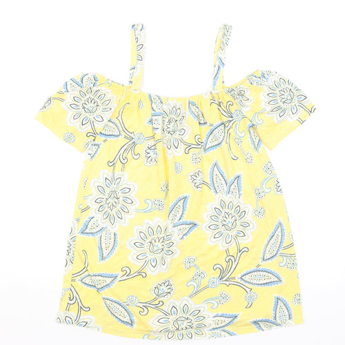 Dorothy Perkins Womens Yellow Paisley  Basic Blouse Size 8
