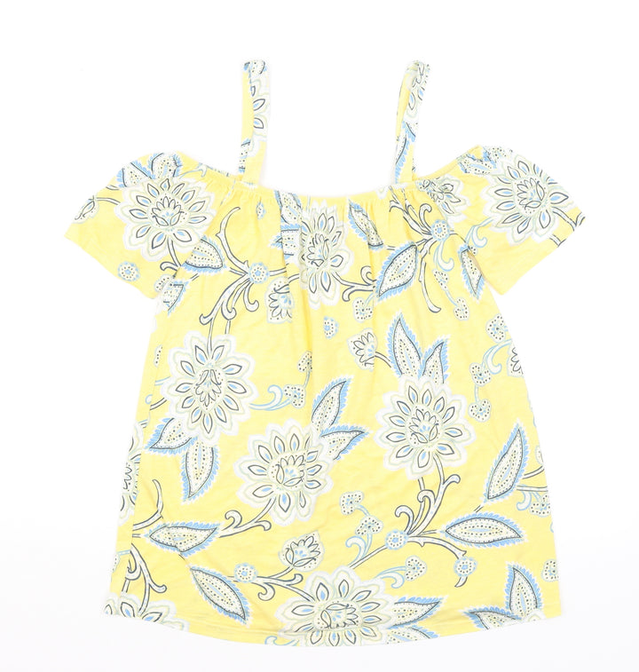 Dorothy Perkins Womens Yellow Paisley Basic Blouse Size 8