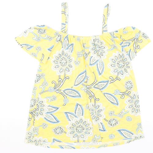 Dorothy Perkins Womens Yellow Paisley  Basic Blouse Size 8