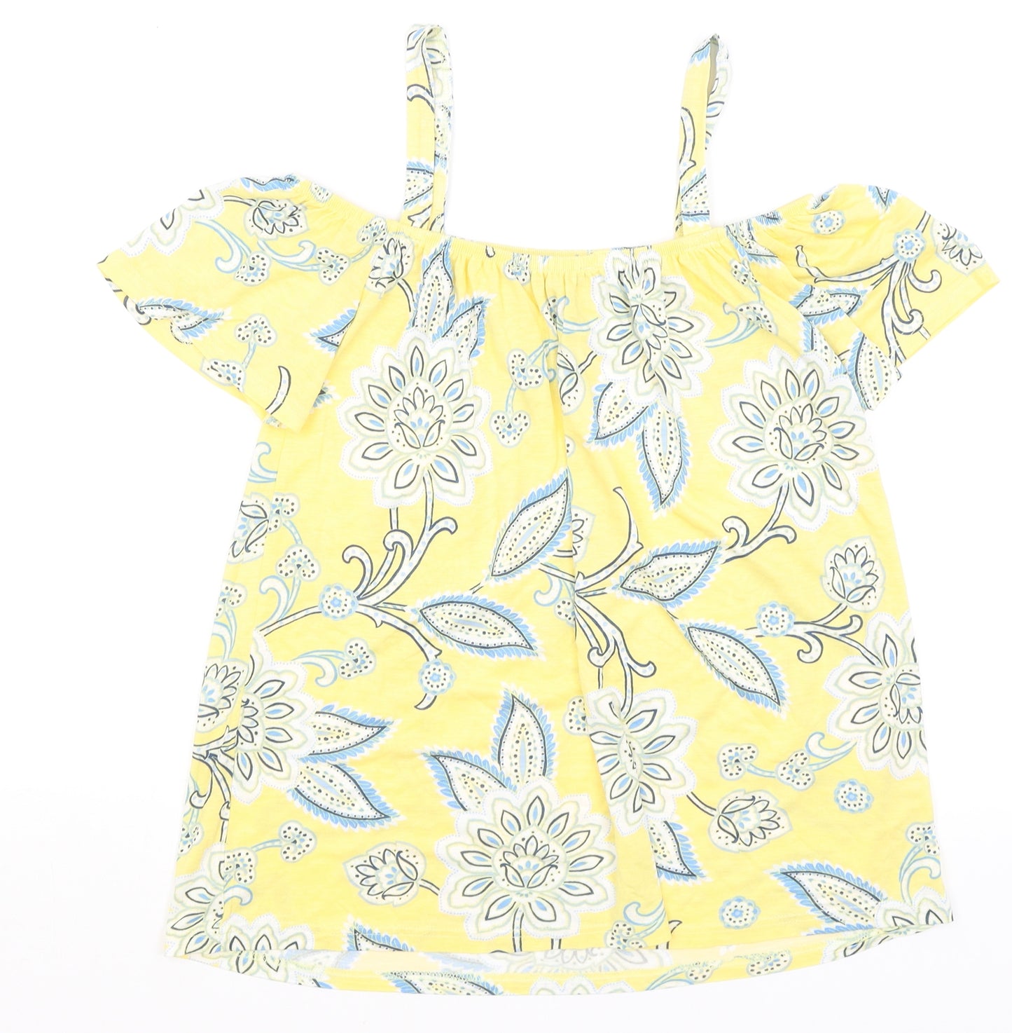 Dorothy Perkins Womens Yellow Paisley  Basic Blouse Size 8