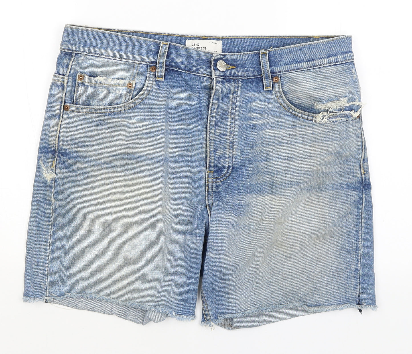 Zara Mens Blue   Bermuda Shorts Size 32 in