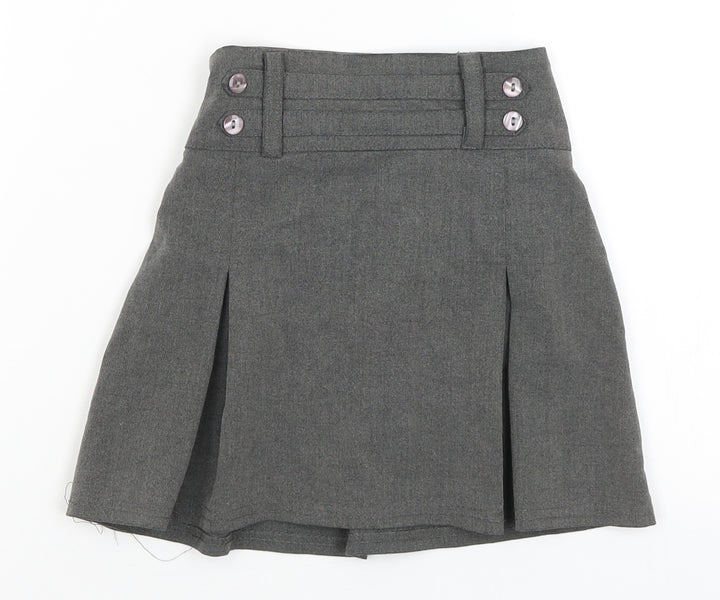 Preworn Girls Grey Flare Skirt Size 3-4 Years