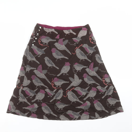 Preworn Womens Brown   A-Line Skirt Size 28 in  - Bird print