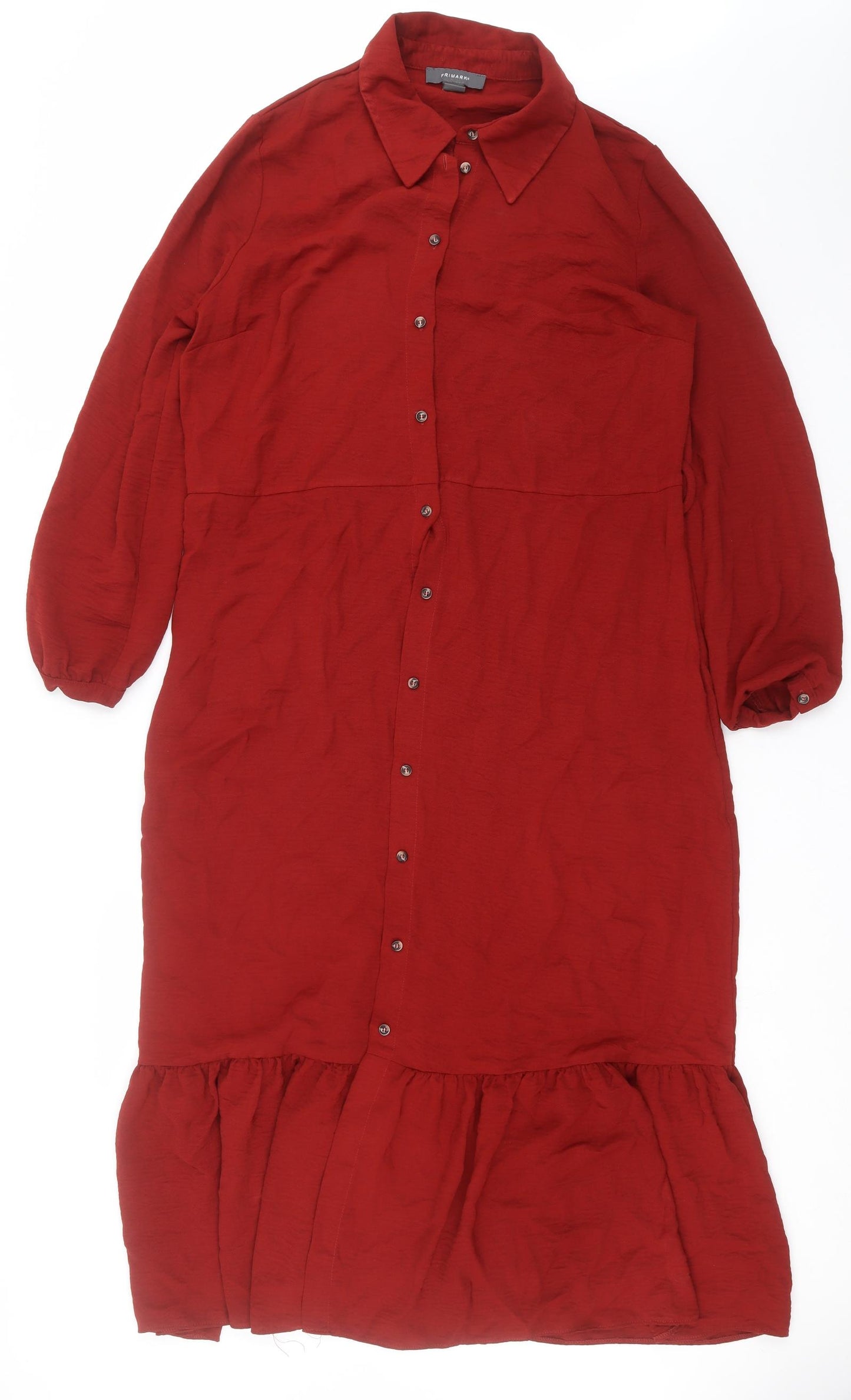 Primark Womens Red   Shirt Dress  Size 14
