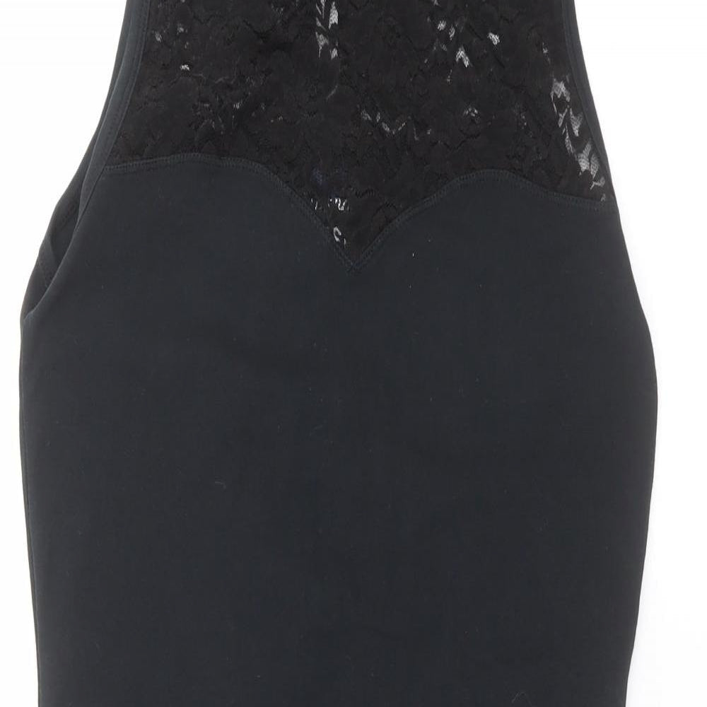 Superdry Womens Black   Mini  Size L  - lace detail, bodycon