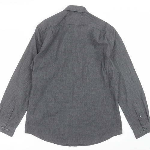 George Mens Black Check   Button-Up Size 15.5
