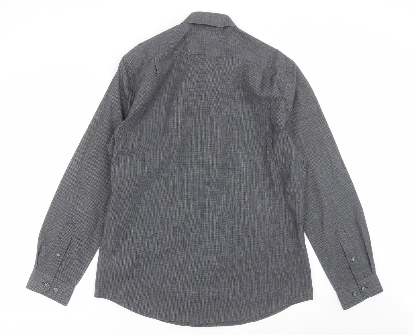 George Mens Black Check   Button-Up Size 15.5