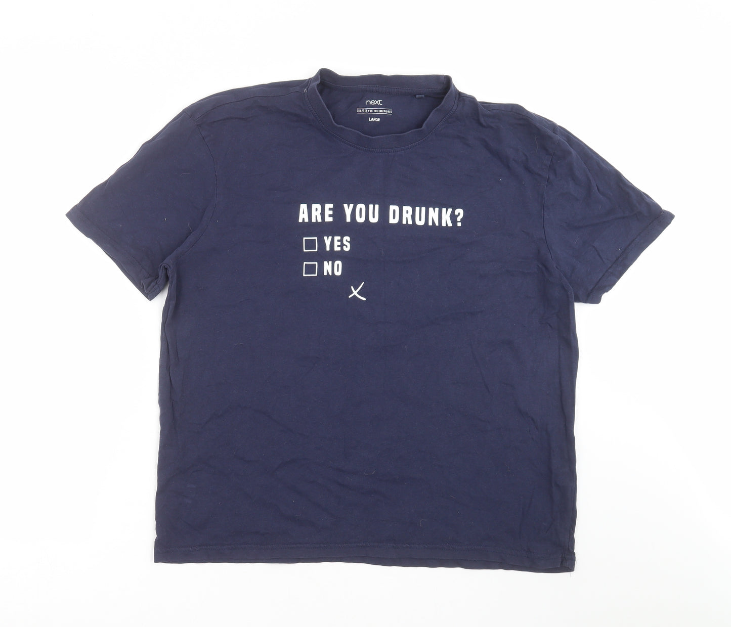 NEXT Mens Blue    T-Shirt Size L  - are you drunk?