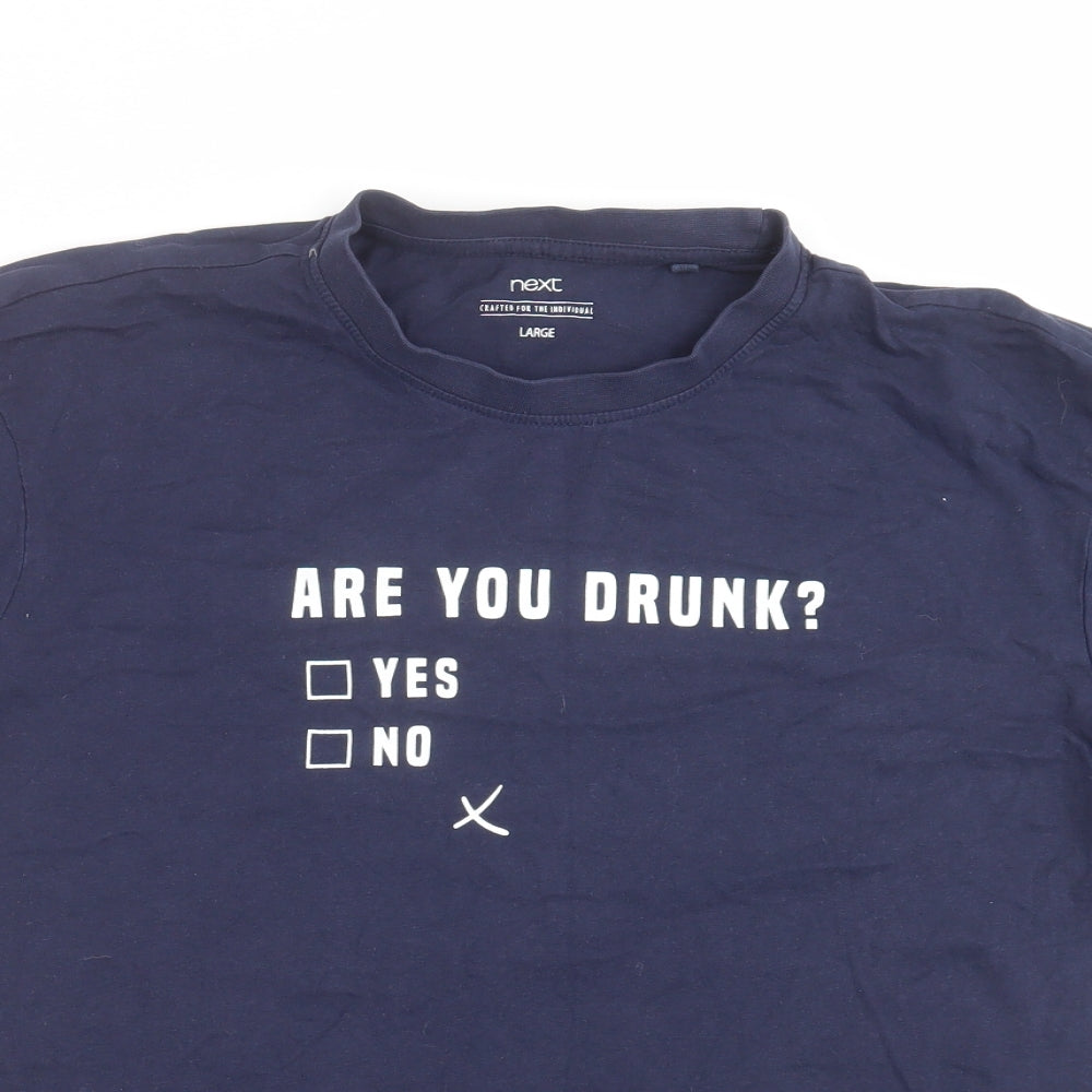 NEXT Mens Blue    T-Shirt Size L  - are you drunk?