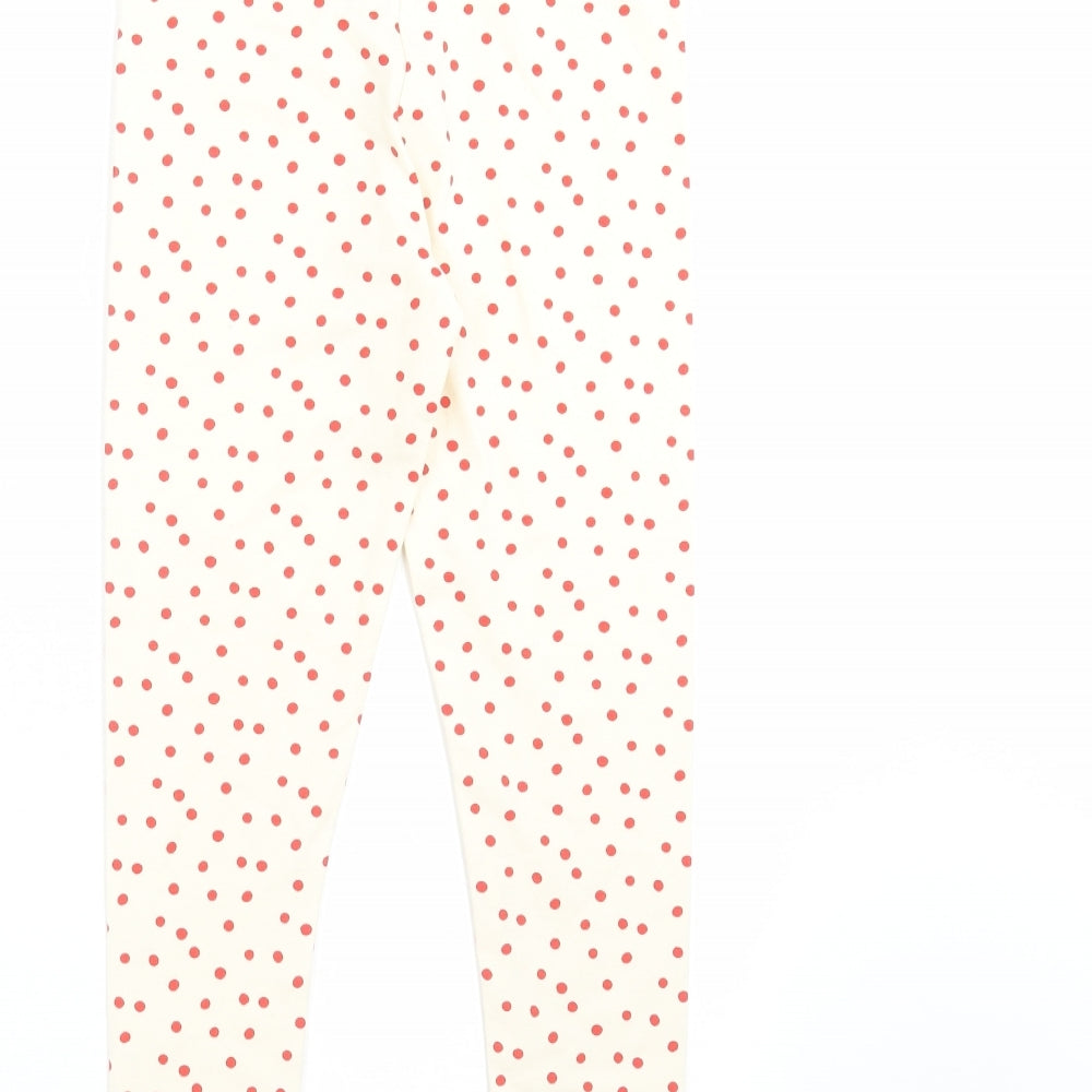 NEXT Girls Ivory Polka Dot  Carrot Trousers Size 6-7 Years - leggings