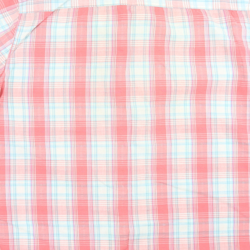 Easy Mens Pink Check   Button-Up Size L