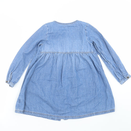 NEXT Girls Blue  Denim Shirt Dress  Size 5-6 Years