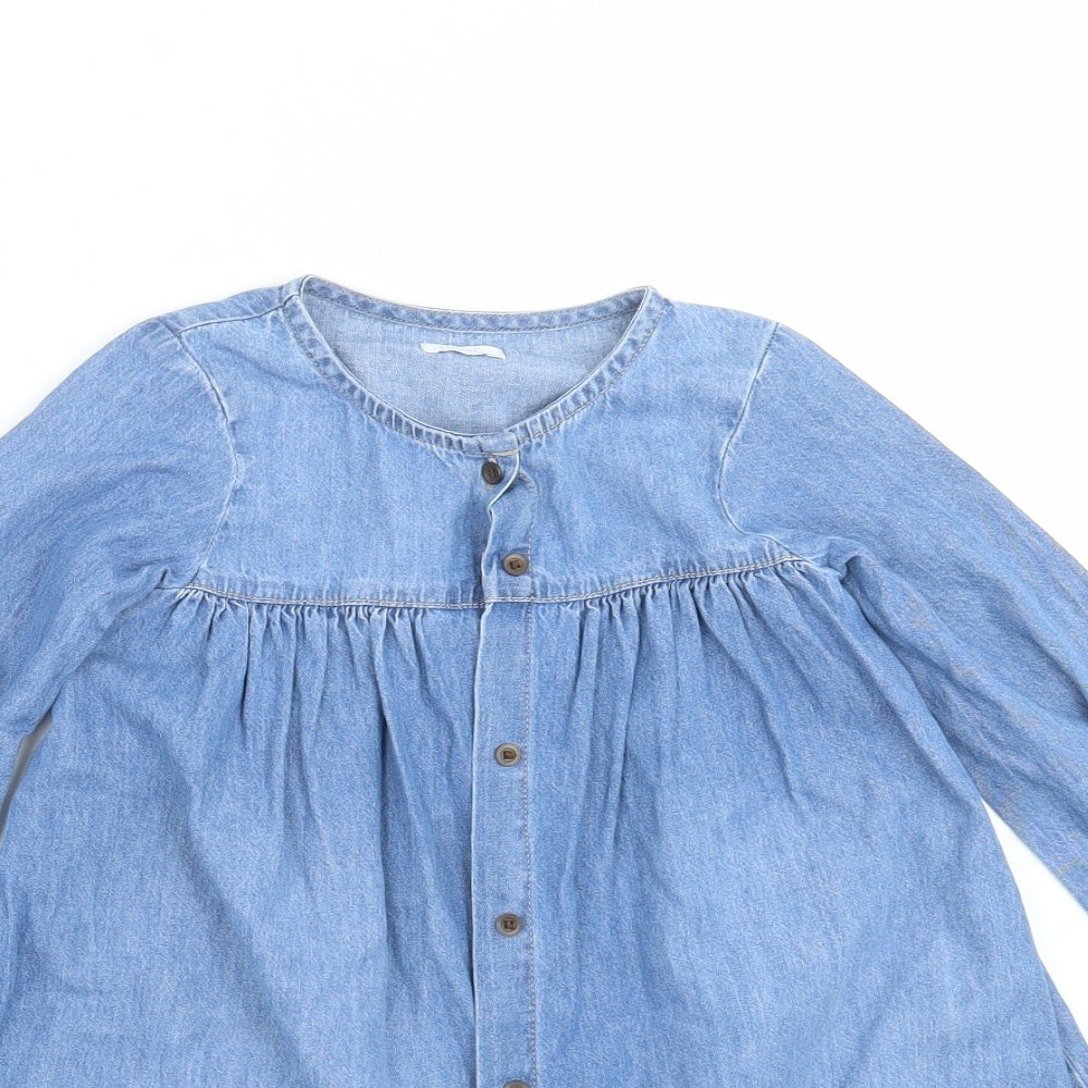 NEXT Girls Blue  Denim Shirt Dress  Size 5-6 Years