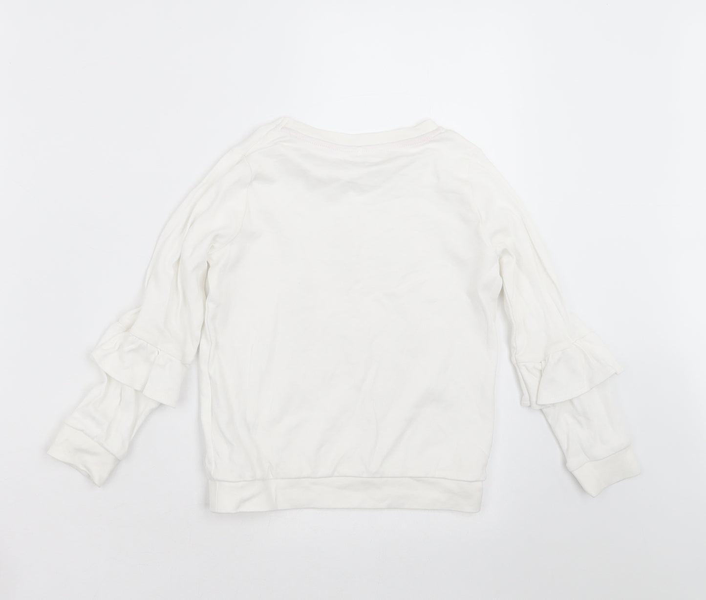 George Girls White   Pullover Sweatshirt Size 5-6 Years  - Sparkle and Shine