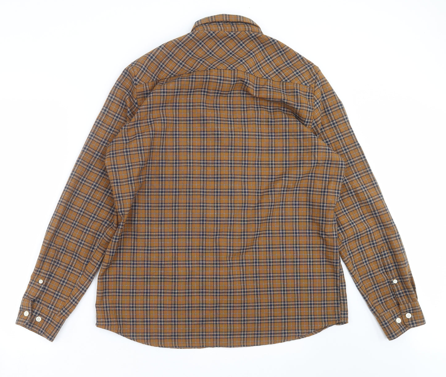 Burton Mens Brown Check   Button-Up Size L