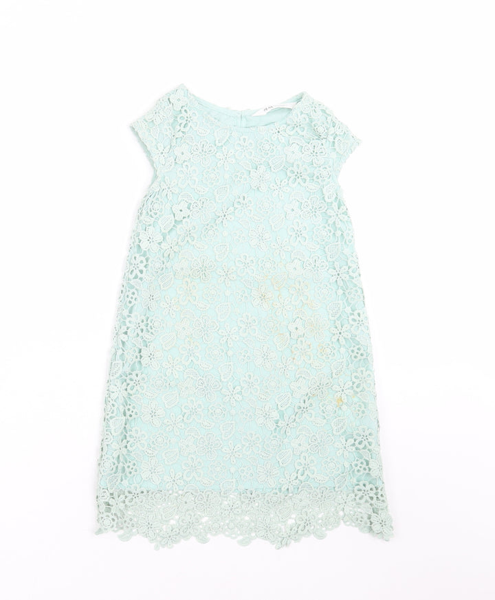 H&M Girls Green Floral  Shift  Size 4-5 Years
