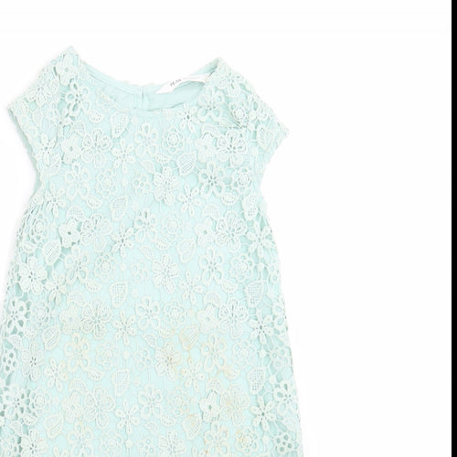 H&M Girls Green Floral  Shift  Size 4-5 Years