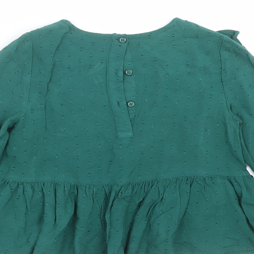Very Girls Green Floral  Basic Blouse Size 5-6 Years  - Embroidered detail