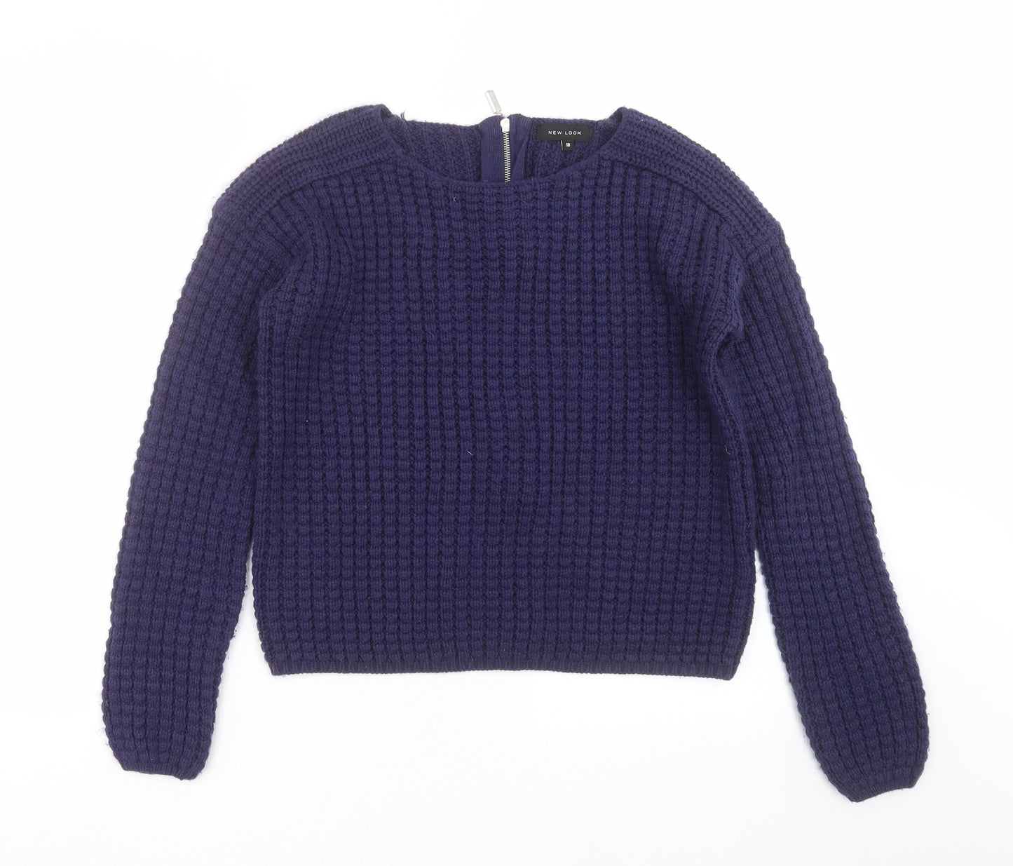 New Look Womens Blue  Knit Pullover Jumper Size 10