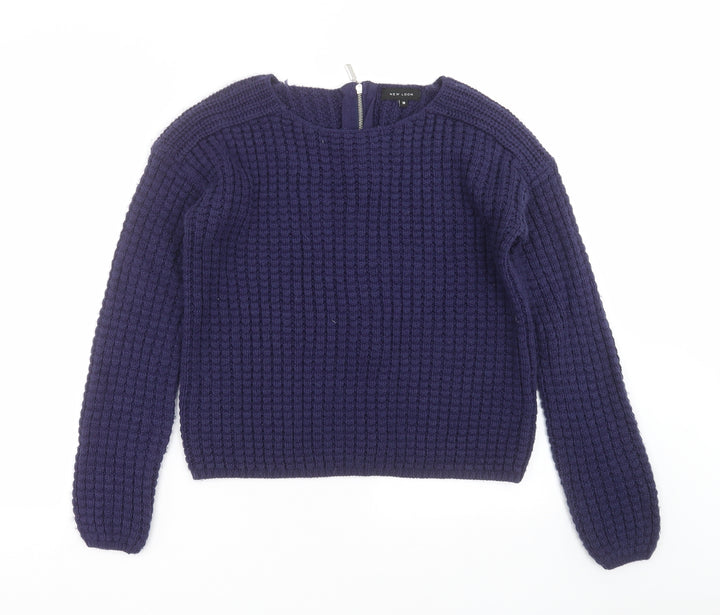 New Look Womens Blue  Knit Pullover Jumper Size 10