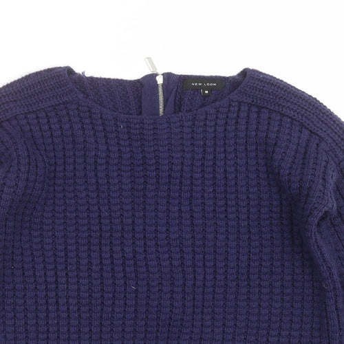 New Look Womens Blue  Knit Pullover Jumper Size 10