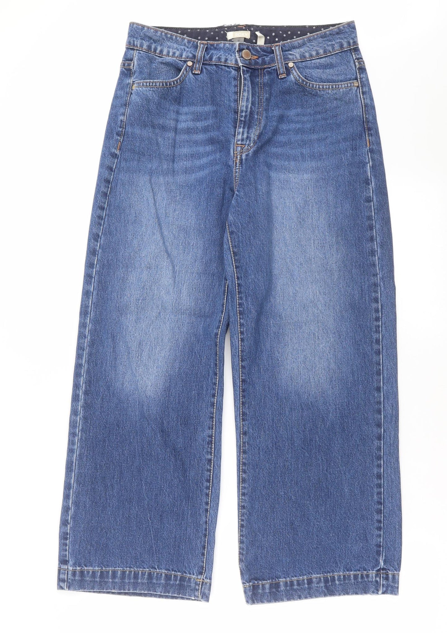 ROXY Womens Blue  Denim Wide-Leg Jeans Size 28 in L26 in
