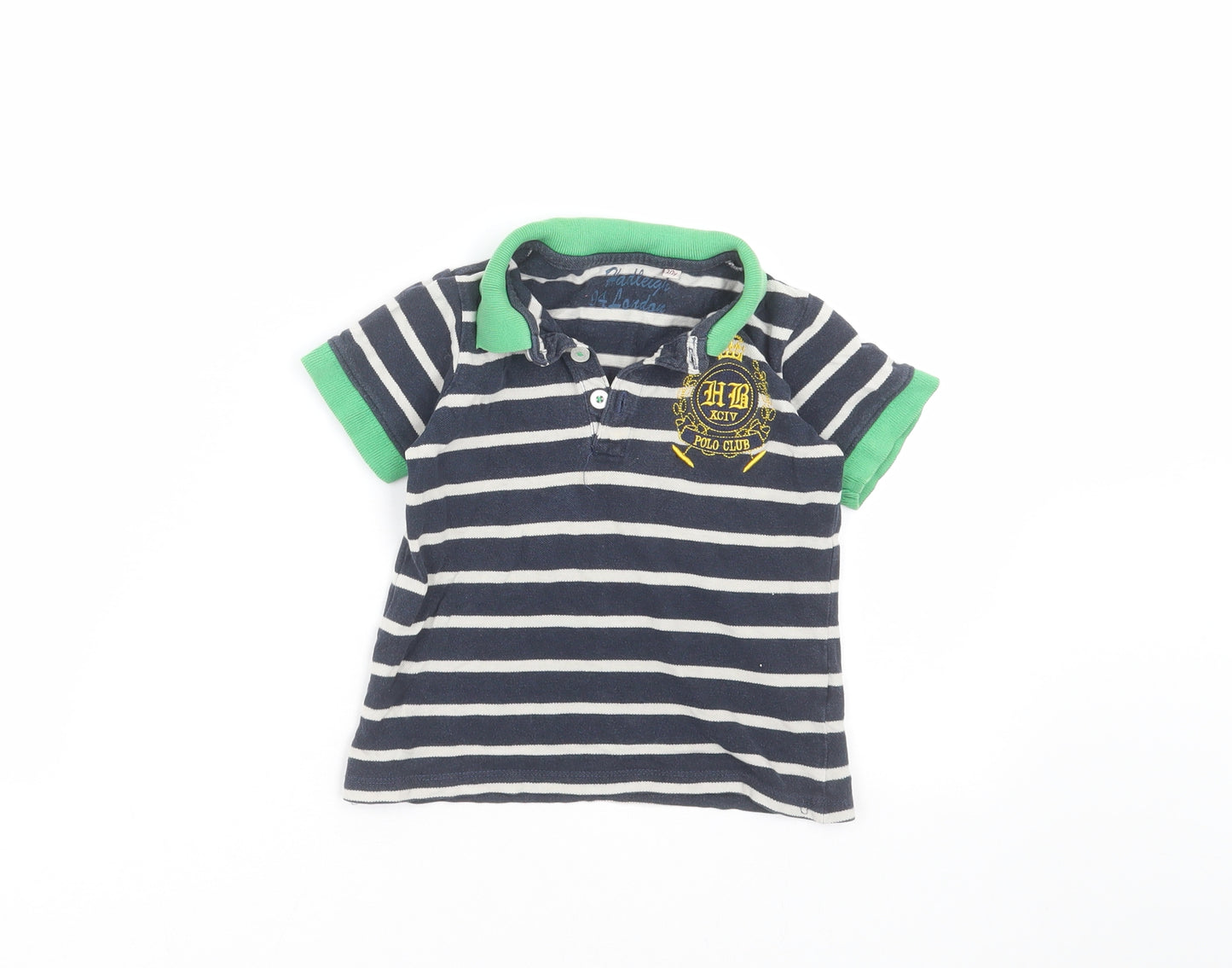 Hadleigh London Boys Blue Striped  Basic Polo Size 2-3 Years
