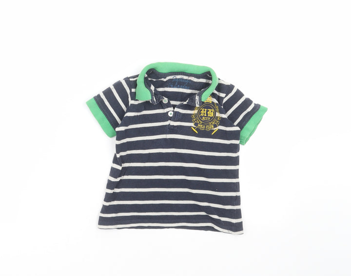 Hadleigh London Boys Blue Striped  Basic Polo Size 2-3 Years