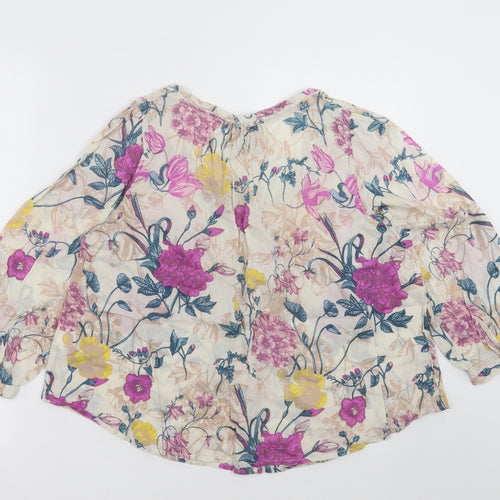 H&M Womens Multicoloured Floral  Basic Blouse Size 8