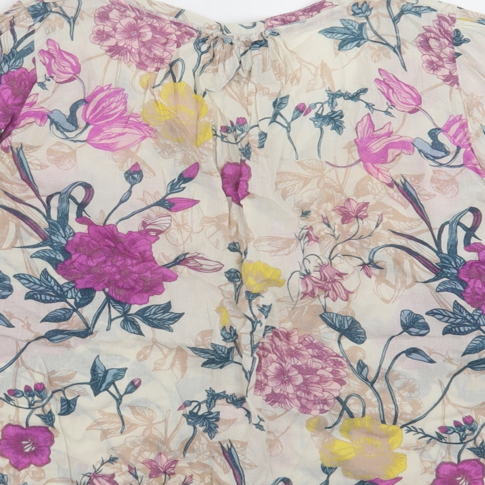 H&M Womens Multicoloured Floral  Basic Blouse Size 8
