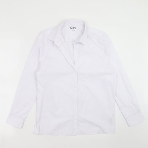 Marks and Spencer Boys White   Basic Button-Up Size 13-14 Years  - school