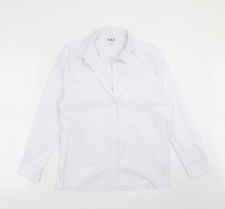 Marks and Spencer Boys White   Basic Button-Up Size 13-14 Years  - school