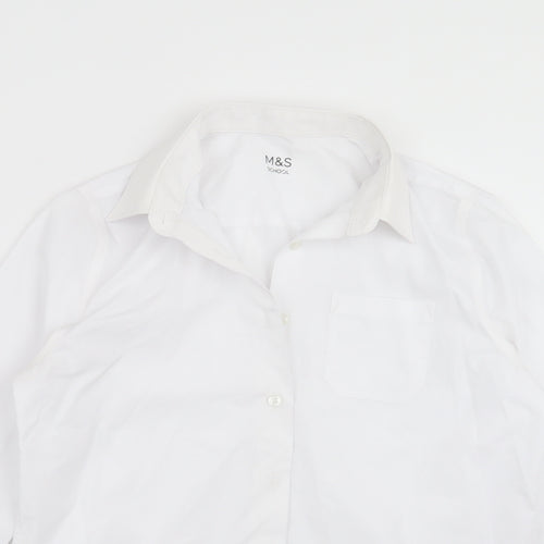Marks and Spencer Boys White   Basic Button-Up Size 13-14 Years  - school