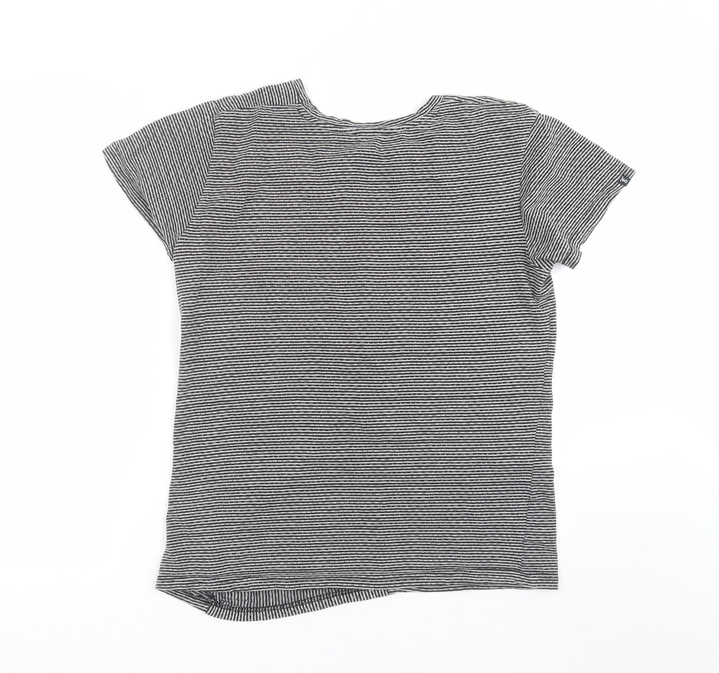 seven souls new york Womens Grey Striped  Basic T-Shirt Size M