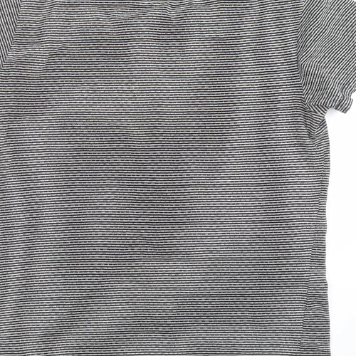 seven souls new york Womens Grey Striped  Basic T-Shirt Size M