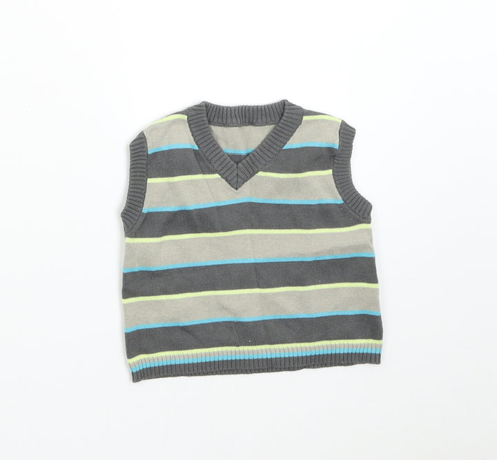 Geeorge Baby Multicoloured Striped Knit Pullover Jumper Size 3-6 Months