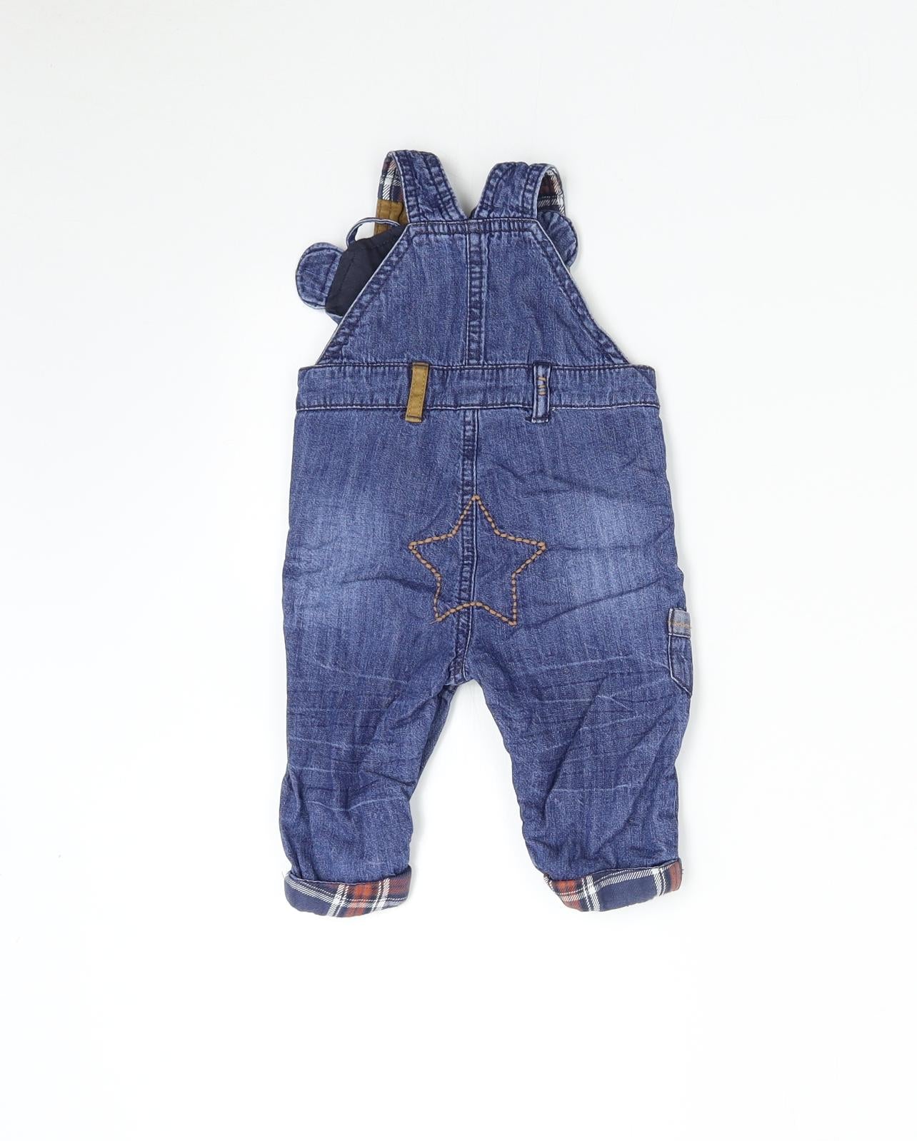 NEXT Baby Blue  Denim Dungaree One-Piece Size 3-6 Months